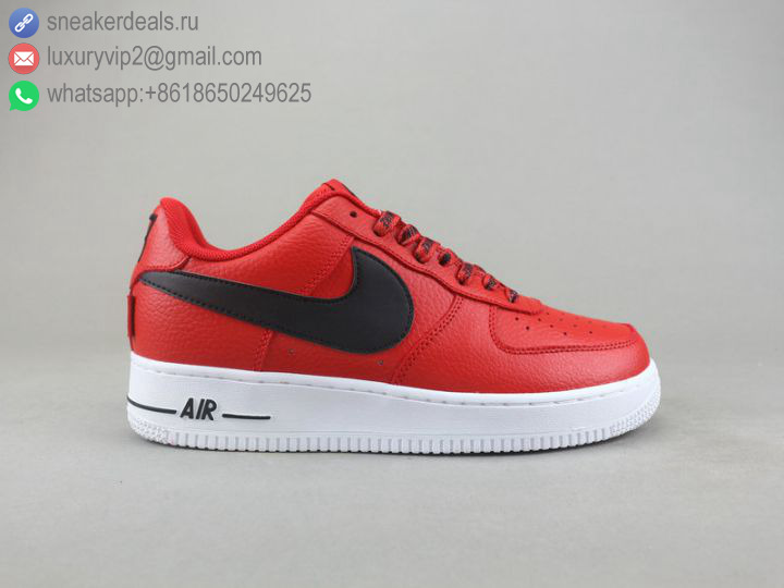 NIKE AIR FORCE 1 '07 LV8 NBA LOW RED BLACK UNISEX SKATE SHOES